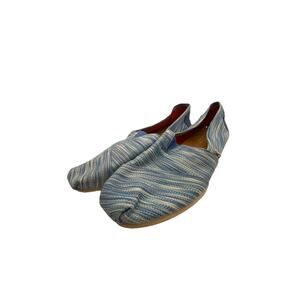 Size 10 - Women’s TOMS Flats - Blue/White